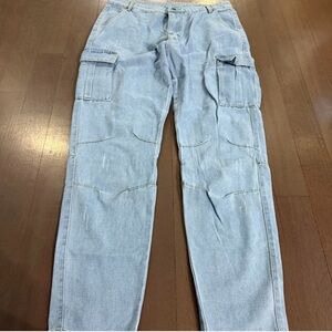 Men's Casual Light Blue Cargo Pants